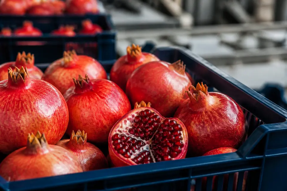 Pomegranates prepared for export